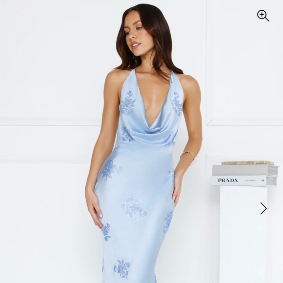 Hello Molly Blue Halter Dress - Picture 1 of 4